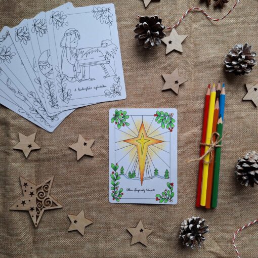 Pompás Adventi mesekártyák - 24 darabos színezhető kártyacsomag - Image 5