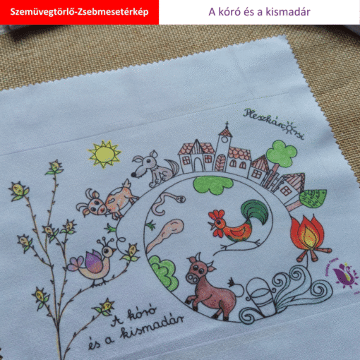 Pompás ZsebMesetérkép szemüvegtörlőn - A kóró és a kismadár